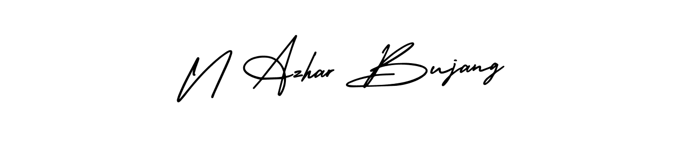 Also You can easily find your signature by using the search form. We will create N Azhar Bujang name handwritten signature images for you free of cost using AmerikaSignatureDemo-Regular sign style. N Azhar Bujang signature style 3 images and pictures png