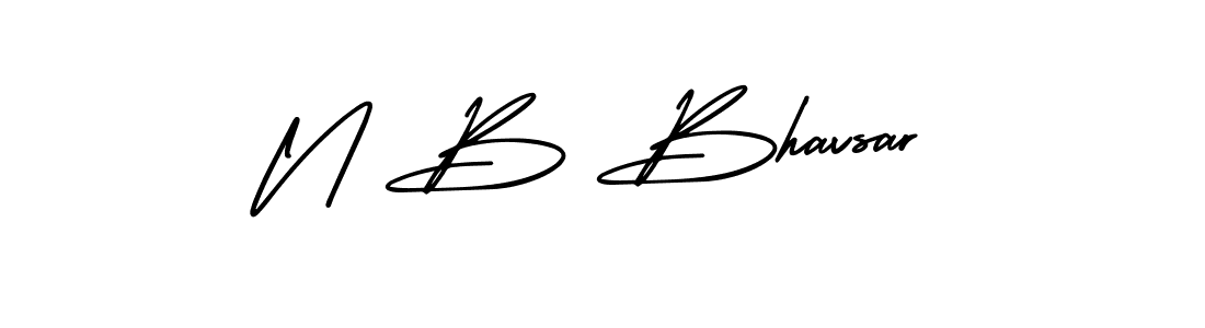 How to make N B Bhavsar name signature. Use AmerikaSignatureDemo-Regular style for creating short signs online. This is the latest handwritten sign. N B Bhavsar signature style 3 images and pictures png