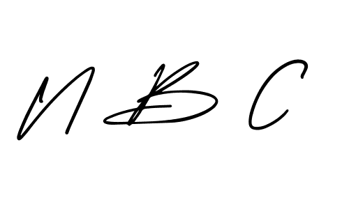 Design your own signature with our free online signature maker. With this signature software, you can create a handwritten (AmerikaSignatureDemo-Regular) signature for name N B C. N B C signature style 3 images and pictures png