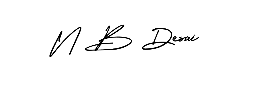 Use a signature maker to create a handwritten signature online. With this signature software, you can design (AmerikaSignatureDemo-Regular) your own signature for name N B Desai. N B Desai signature style 3 images and pictures png