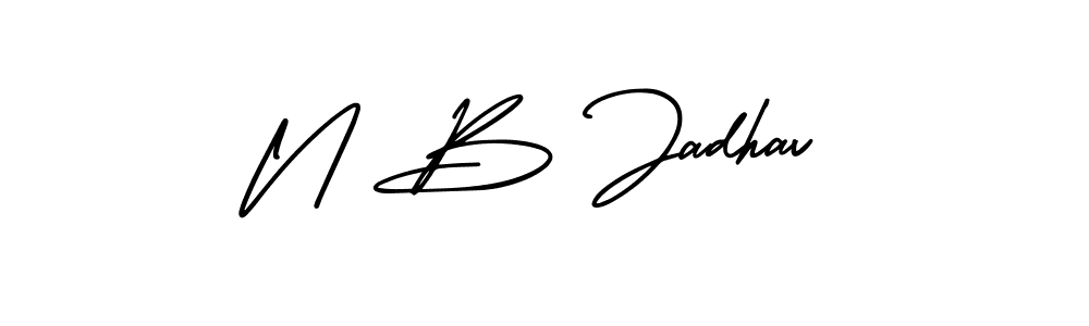 Create a beautiful signature design for name N B Jadhav. With this signature (AmerikaSignatureDemo-Regular) fonts, you can make a handwritten signature for free. N B Jadhav signature style 3 images and pictures png