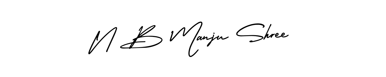 AmerikaSignatureDemo-Regular is a professional signature style that is perfect for those who want to add a touch of class to their signature. It is also a great choice for those who want to make their signature more unique. Get N B Manju Shree name to fancy signature for free. N B Manju Shree signature style 3 images and pictures png