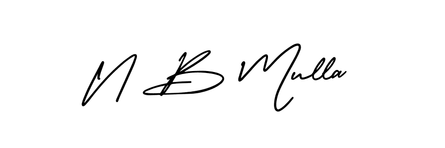 It looks lik you need a new signature style for name N B Mulla. Design unique handwritten (AmerikaSignatureDemo-Regular) signature with our free signature maker in just a few clicks. N B Mulla signature style 3 images and pictures png