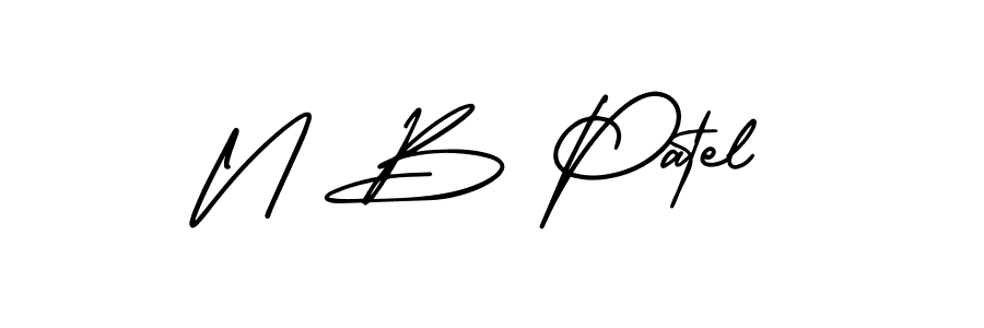 You should practise on your own different ways (AmerikaSignatureDemo-Regular) to write your name (N B Patel) in signature. don't let someone else do it for you. N B Patel signature style 3 images and pictures png