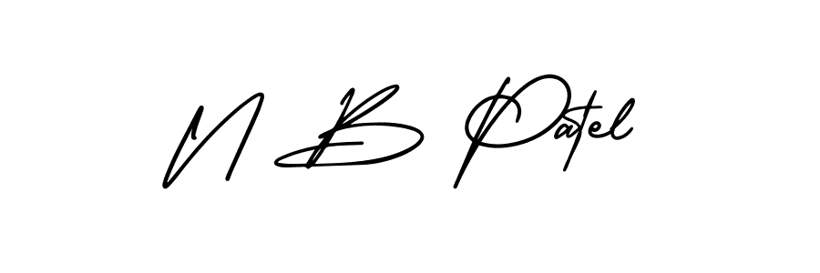 You should practise on your own different ways (AmerikaSignatureDemo-Regular) to write your name (N B Patel) in signature. don't let someone else do it for you. N B Patel signature style 3 images and pictures png