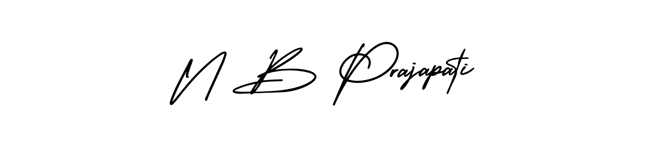 This is the best signature style for the N B Prajapati name. Also you like these signature font (AmerikaSignatureDemo-Regular). Mix name signature. N B Prajapati signature style 3 images and pictures png