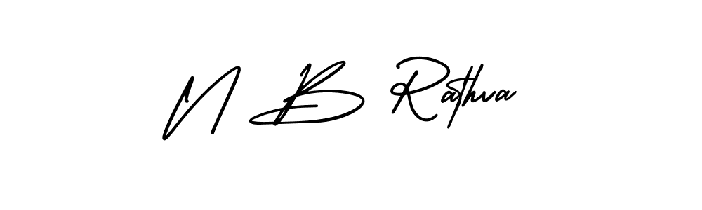 How to make N B Rathva signature? AmerikaSignatureDemo-Regular is a professional autograph style. Create handwritten signature for N B Rathva name. N B Rathva signature style 3 images and pictures png