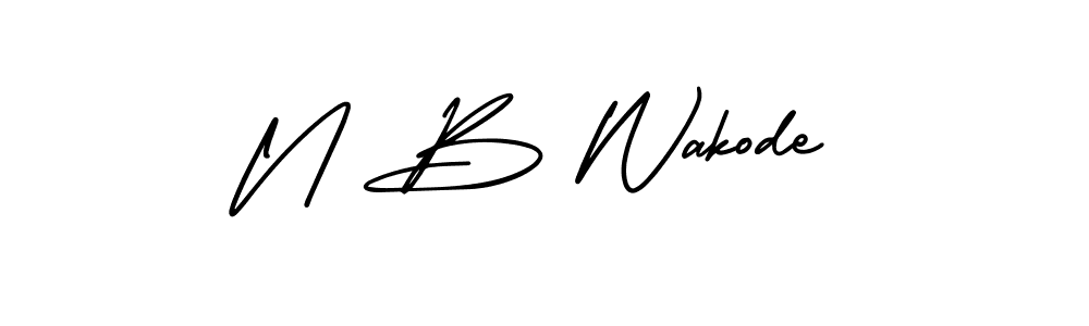 AmerikaSignatureDemo-Regular is a professional signature style that is perfect for those who want to add a touch of class to their signature. It is also a great choice for those who want to make their signature more unique. Get N B Wakode name to fancy signature for free. N B Wakode signature style 3 images and pictures png