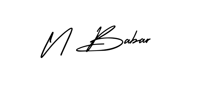 Create a beautiful signature design for name N Babar. With this signature (AmerikaSignatureDemo-Regular) fonts, you can make a handwritten signature for free. N Babar signature style 3 images and pictures png