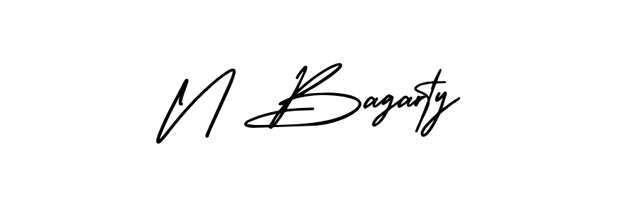 This is the best signature style for the N Bagarty name. Also you like these signature font (AmerikaSignatureDemo-Regular). Mix name signature. N Bagarty signature style 3 images and pictures png