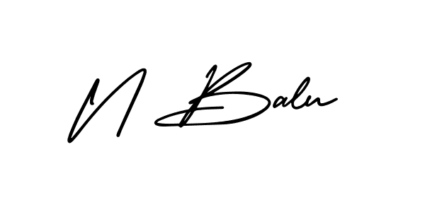 Design your own signature with our free online signature maker. With this signature software, you can create a handwritten (AmerikaSignatureDemo-Regular) signature for name N Balu. N Balu signature style 3 images and pictures png
