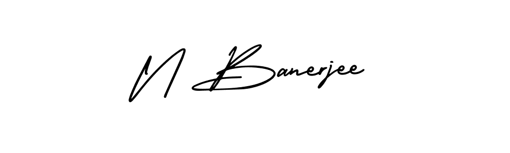 Use a signature maker to create a handwritten signature online. With this signature software, you can design (AmerikaSignatureDemo-Regular) your own signature for name N Banerjee. N Banerjee signature style 3 images and pictures png