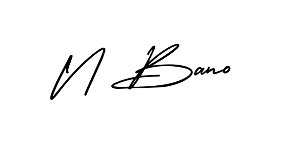 N Bano stylish signature style. Best Handwritten Sign (AmerikaSignatureDemo-Regular) for my name. Handwritten Signature Collection Ideas for my name N Bano. N Bano signature style 3 images and pictures png