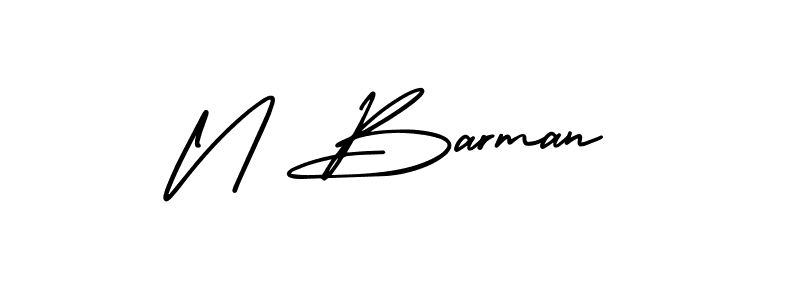 How to Draw N Barman signature style? AmerikaSignatureDemo-Regular is a latest design signature styles for name N Barman. N Barman signature style 3 images and pictures png