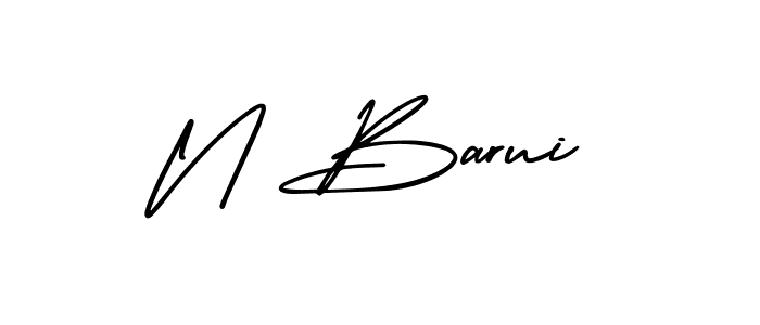 The best way (AmerikaSignatureDemo-Regular) to make a short signature is to pick only two or three words in your name. The name N Barui include a total of six letters. For converting this name. N Barui signature style 3 images and pictures png