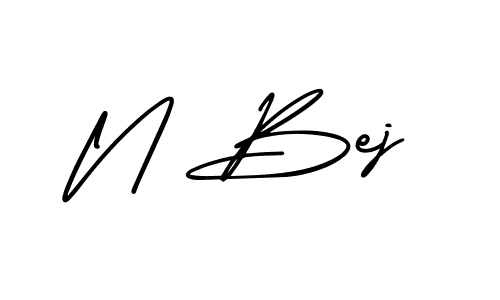 How to make N Bej signature? AmerikaSignatureDemo-Regular is a professional autograph style. Create handwritten signature for N Bej name. N Bej signature style 3 images and pictures png
