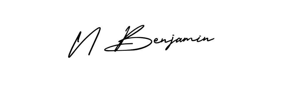 Create a beautiful signature design for name N Benjamin. With this signature (AmerikaSignatureDemo-Regular) fonts, you can make a handwritten signature for free. N Benjamin signature style 3 images and pictures png