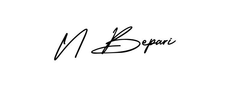Use a signature maker to create a handwritten signature online. With this signature software, you can design (AmerikaSignatureDemo-Regular) your own signature for name N Bepari. N Bepari signature style 3 images and pictures png