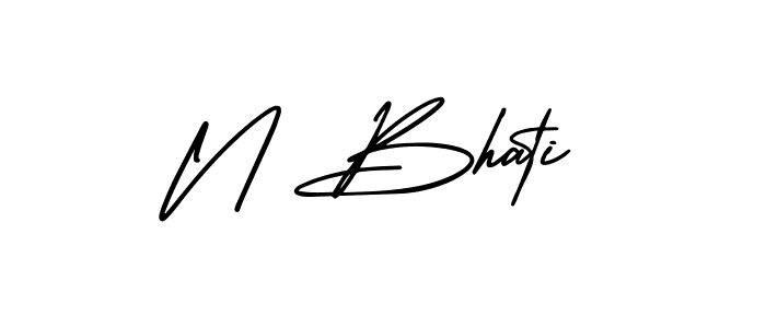 Make a beautiful signature design for name N Bhati. Use this online signature maker to create a handwritten signature for free. N Bhati signature style 3 images and pictures png