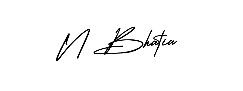 Create a beautiful signature design for name N Bhatia. With this signature (AmerikaSignatureDemo-Regular) fonts, you can make a handwritten signature for free. N Bhatia signature style 3 images and pictures png