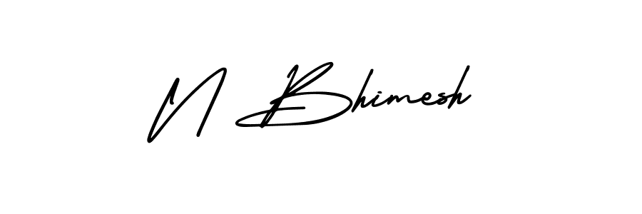 How to make N Bhimesh signature? AmerikaSignatureDemo-Regular is a professional autograph style. Create handwritten signature for N Bhimesh name. N Bhimesh signature style 3 images and pictures png