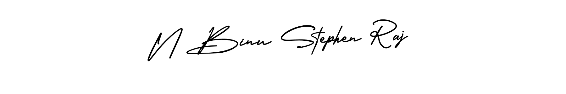 Create a beautiful signature design for name N Binu Stephen Raj. With this signature (AmerikaSignatureDemo-Regular) fonts, you can make a handwritten signature for free. N Binu Stephen Raj signature style 3 images and pictures png