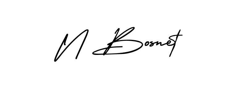 Create a beautiful signature design for name N Bosnet. With this signature (AmerikaSignatureDemo-Regular) fonts, you can make a handwritten signature for free. N Bosnet signature style 3 images and pictures png