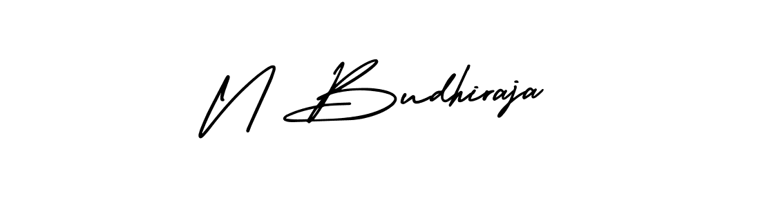 You should practise on your own different ways (AmerikaSignatureDemo-Regular) to write your name (N Budhiraja) in signature. don't let someone else do it for you. N Budhiraja signature style 3 images and pictures png