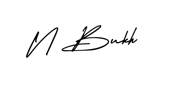 How to Draw N Bukh signature style? AmerikaSignatureDemo-Regular is a latest design signature styles for name N Bukh. N Bukh signature style 3 images and pictures png