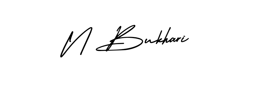 if you are searching for the best signature style for your name N Bukhari. so please give up your signature search. here we have designed multiple signature styles  using AmerikaSignatureDemo-Regular. N Bukhari signature style 3 images and pictures png