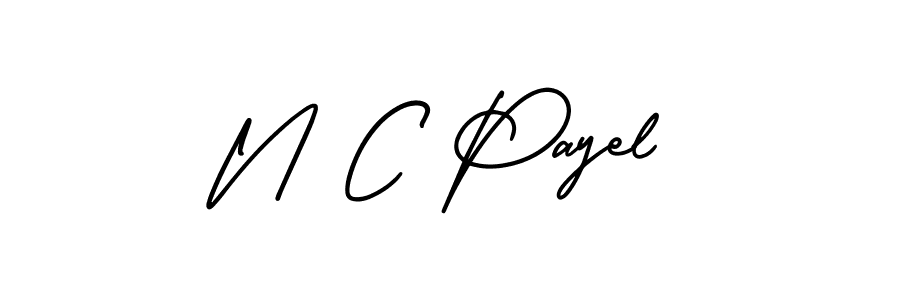 Use a signature maker to create a handwritten signature online. With this signature software, you can design (AmerikaSignatureDemo-Regular) your own signature for name N C Payel. N C Payel signature style 3 images and pictures png