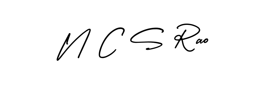 How to make N C S Rao name signature. Use AmerikaSignatureDemo-Regular style for creating short signs online. This is the latest handwritten sign. N C S Rao signature style 3 images and pictures png