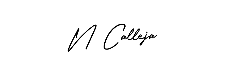 This is the best signature style for the N Calleja name. Also you like these signature font (AmerikaSignatureDemo-Regular). Mix name signature. N Calleja signature style 3 images and pictures png