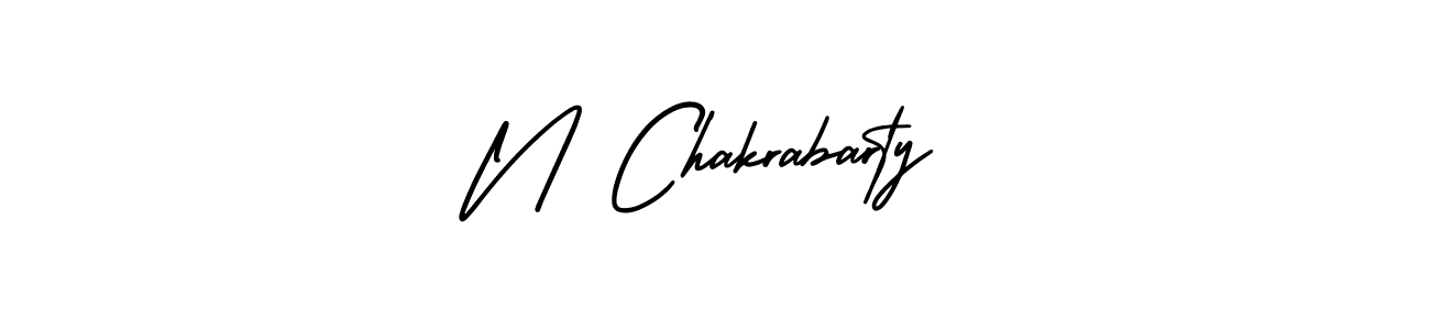 N Chakrabarty stylish signature style. Best Handwritten Sign (AmerikaSignatureDemo-Regular) for my name. Handwritten Signature Collection Ideas for my name N Chakrabarty. N Chakrabarty signature style 3 images and pictures png