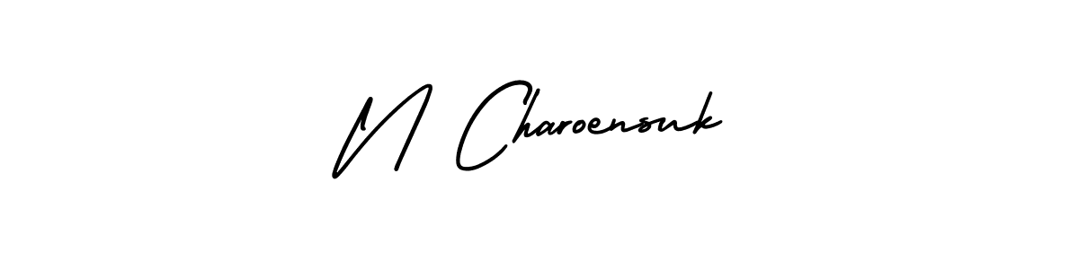 Also You can easily find your signature by using the search form. We will create N Charoensuk name handwritten signature images for you free of cost using AmerikaSignatureDemo-Regular sign style. N Charoensuk signature style 3 images and pictures png