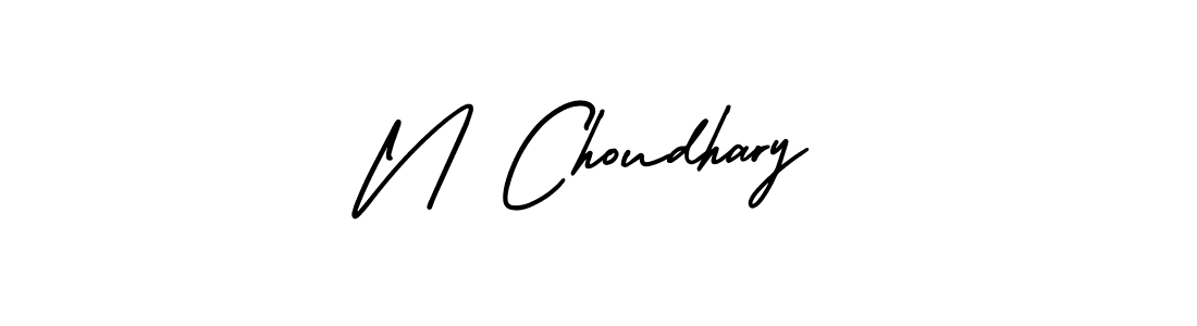 N Choudhary stylish signature style. Best Handwritten Sign (AmerikaSignatureDemo-Regular) for my name. Handwritten Signature Collection Ideas for my name N Choudhary. N Choudhary signature style 3 images and pictures png