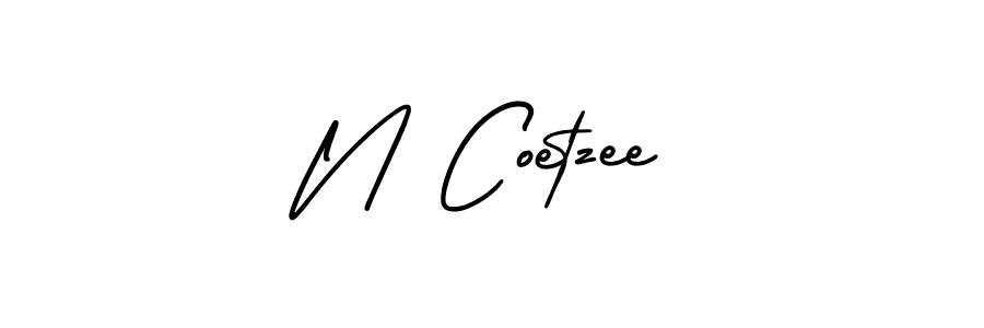 Make a beautiful signature design for name N Coetzee. With this signature (AmerikaSignatureDemo-Regular) style, you can create a handwritten signature for free. N Coetzee signature style 3 images and pictures png