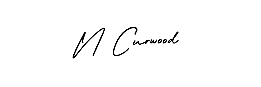 Design your own signature with our free online signature maker. With this signature software, you can create a handwritten (AmerikaSignatureDemo-Regular) signature for name N Curwood. N Curwood signature style 3 images and pictures png