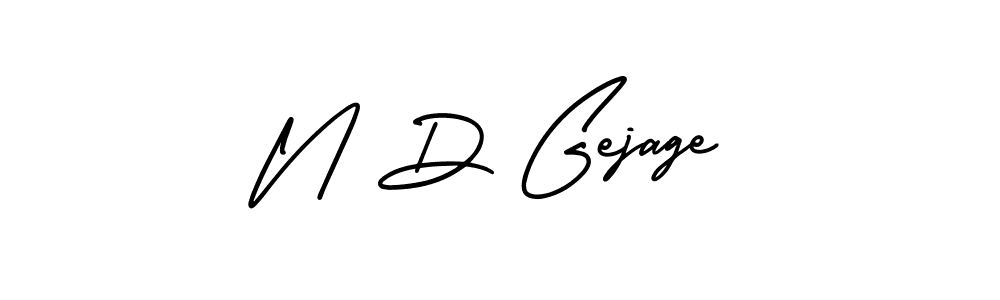 Make a beautiful signature design for name N D Gejage. With this signature (AmerikaSignatureDemo-Regular) style, you can create a handwritten signature for free. N D Gejage signature style 3 images and pictures png