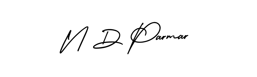 You should practise on your own different ways (AmerikaSignatureDemo-Regular) to write your name (N D Parmar) in signature. don't let someone else do it for you. N D Parmar signature style 3 images and pictures png