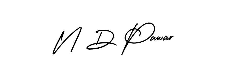 Create a beautiful signature design for name N D Pawar. With this signature (AmerikaSignatureDemo-Regular) fonts, you can make a handwritten signature for free. N D Pawar signature style 3 images and pictures png