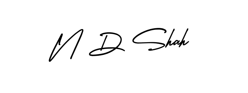 Make a beautiful signature design for name N D Shah. With this signature (AmerikaSignatureDemo-Regular) style, you can create a handwritten signature for free. N D Shah signature style 3 images and pictures png