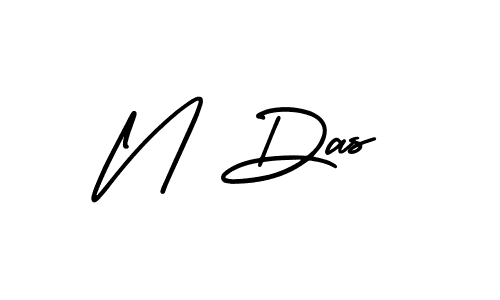 How to make N Das name signature. Use AmerikaSignatureDemo-Regular style for creating short signs online. This is the latest handwritten sign. N Das signature style 3 images and pictures png