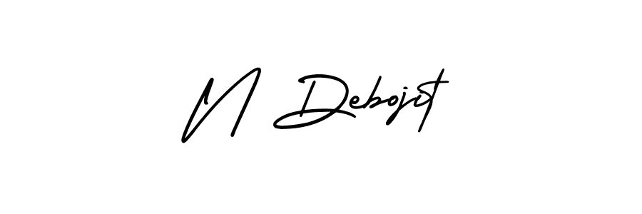 AmerikaSignatureDemo-Regular is a professional signature style that is perfect for those who want to add a touch of class to their signature. It is also a great choice for those who want to make their signature more unique. Get N Debojit name to fancy signature for free. N Debojit signature style 3 images and pictures png
