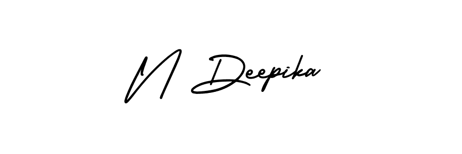 Create a beautiful signature design for name N Deepika. With this signature (AmerikaSignatureDemo-Regular) fonts, you can make a handwritten signature for free. N Deepika signature style 3 images and pictures png