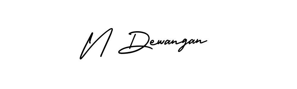 Design your own signature with our free online signature maker. With this signature software, you can create a handwritten (AmerikaSignatureDemo-Regular) signature for name N Dewangan. N Dewangan signature style 3 images and pictures png