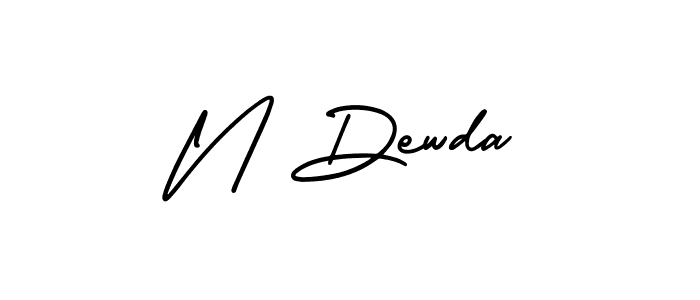 The best way (AmerikaSignatureDemo-Regular) to make a short signature is to pick only two or three words in your name. The name N Dewda include a total of six letters. For converting this name. N Dewda signature style 3 images and pictures png