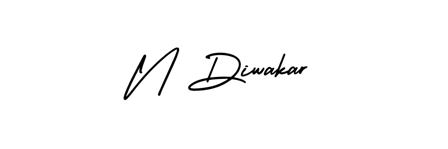 This is the best signature style for the N Diwakar name. Also you like these signature font (AmerikaSignatureDemo-Regular). Mix name signature. N Diwakar signature style 3 images and pictures png