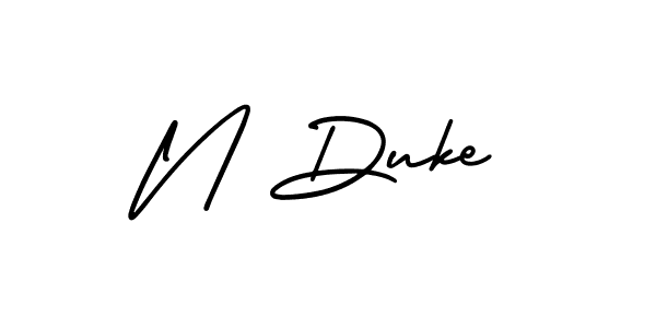 Create a beautiful signature design for name N Duke. With this signature (AmerikaSignatureDemo-Regular) fonts, you can make a handwritten signature for free. N Duke signature style 3 images and pictures png