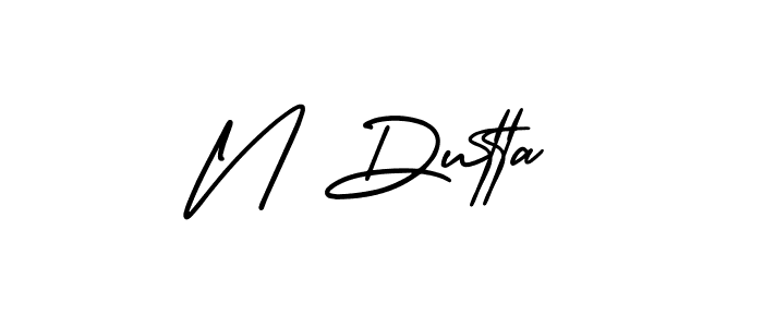 Create a beautiful signature design for name N Dutta. With this signature (AmerikaSignatureDemo-Regular) fonts, you can make a handwritten signature for free. N Dutta signature style 3 images and pictures png